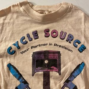 Vintage Hanes T-shirt with split fountain screen print. Sold as-is.